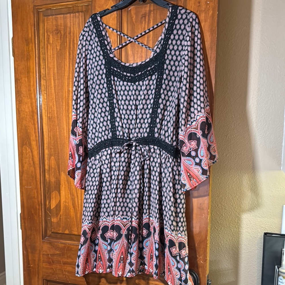 Miss Me Blue and White Dolman Sleeve Sundress